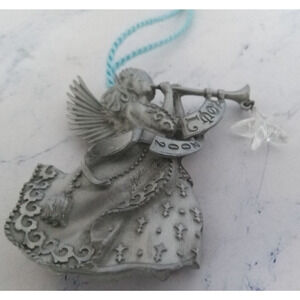 2002 Avon Pewter Angel Christmas Ornament